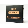 HDMI разветвитель сплиттер 1 х 2 2K 4K 1080P splitter HDMI 1 на 2 выходные порты экрана