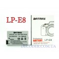 Batmax (Canon) LP-E8, 1800mA, Аккумуляторная батарея для цифровых фото-видеокамер Canon
