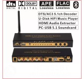 DTS / AC3 5.1 Цифровой аудиодекодер / конвертер 4K * 2K HDMI-HDMI / ARC Extractor / USB PC / SPDIF Оптический / коаксиальный