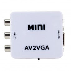 Адаптер video AV в VGA конвертер аудіо відео сигналу AV2VGA перетворювач RCA тюльпани на ВГА перехідник (AV2VGA)