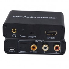 Адаптер HDMI ARC перетворювач екстрактор конвертер аудіо звуку в 5.1 Toslink / Коаксіальний + Аналоговий стерео 2.0 RCA тюльпани / міні джек 3.5 мм