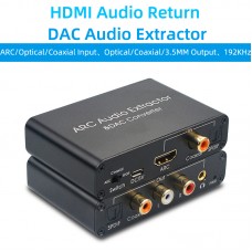 Адаптер HDMI ARC - Optical - Coaxial перетворювач екстрактор конвертер аудіо звуку в 5.1 Toslink / Коаксіальний + Аналоговий стерео 2.0 RCA тюльпани / міні джек 3.5 мм