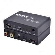 HDMI 2.0 Audio digital Extractor ARC 4K / 60Hz перетворювач конвертер декодер цифрового аудіо звуку в оптичний + цифро-аналоговий перетворювач RCA