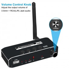 Аудіо конвертер / декодер звуку з цифрового digital оптичного SPDIF Toslink Bluetooth в аналоговий 2.0 RCA тюльпани стерео перехідник 3.5 джек з Блютуз (DAC062)