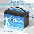 Акумулятор LiFePo4, 12V 100А батарея Kepworth з зарядним пристроєм, літій залізо фосфат BMS battery