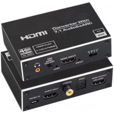 Перетворювач конвертер HDMI 2.0b ARC 4K  декодер цифрового аудіо звуку в оптичний + цифро-аналоговий перетворювач RCA, Audio digital Extractor