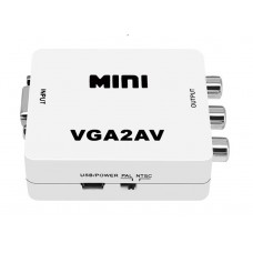 Перетворювач адаптер VGA в AV video конвертер аудіо відео VGA2AV адаптер ВГА на RCA тюльпани перехідник (VGA2AV)
