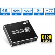 HDMI 1 на 2 порти спліттер 4k/60hz/1080P активний 1x2 розгалужувач HDMI2.0 Splitter з підтримкою Scaler EDID 2.2 (WAZ-F12)